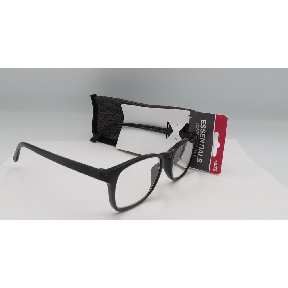 +2.75 Reading Glasses Essentials URH2009 Black Frame with Case